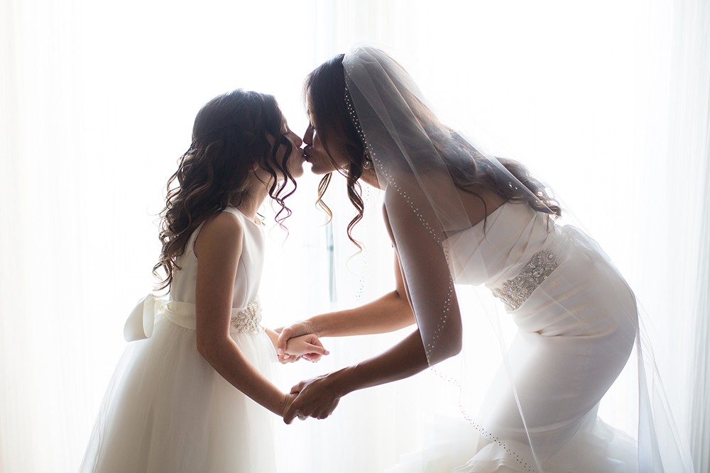 bride and daughter wedding photo